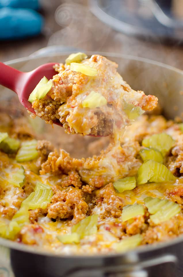 Light Cheeseburger Quinoa Skillet