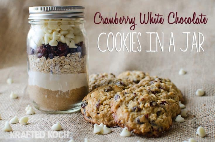 Cranberry White Chocolate Cookies in a Pint Jar - Free Printable