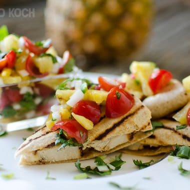 Light Chipotle Chicken & Cheese Quesadillas - Healthy Dinner