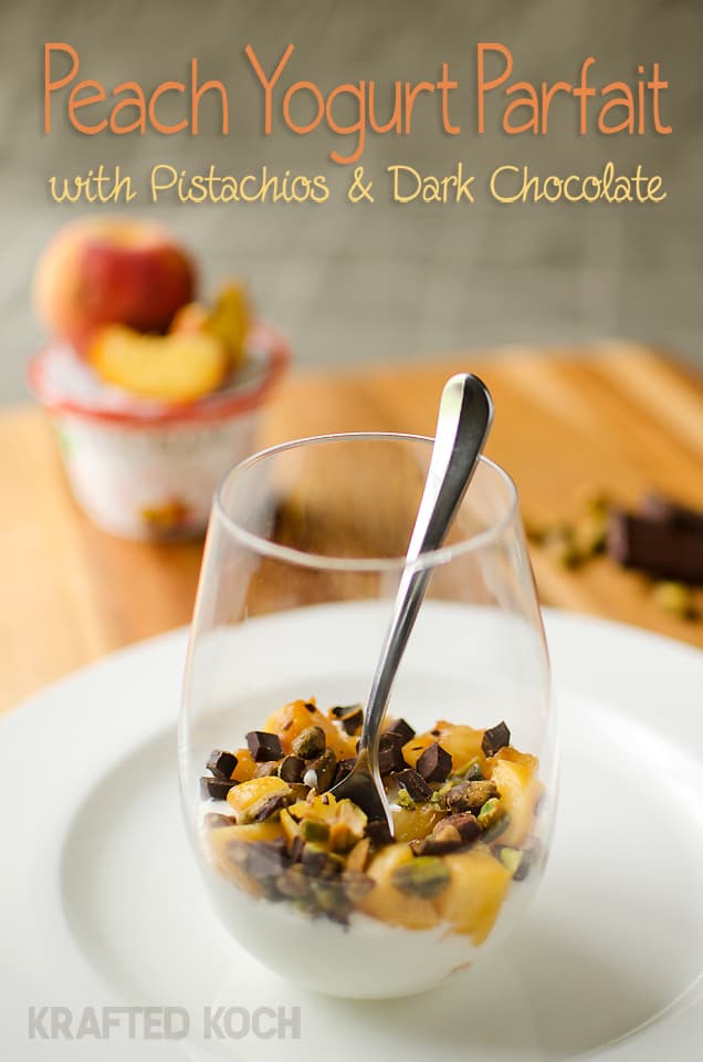 Peach Yogurt Parfait with pistachios and dark chocolate - Krafted Koch