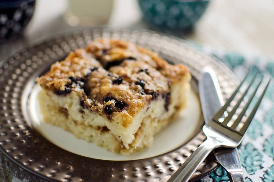 Blueberry Sour Cream Coffee Cake - Krafted Koch