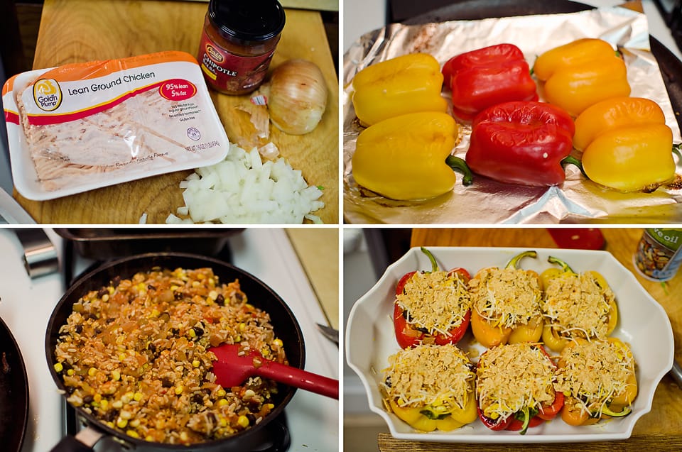 Light Chipotle Chicken & Rice Stuffed Peppers - Krafted Koch