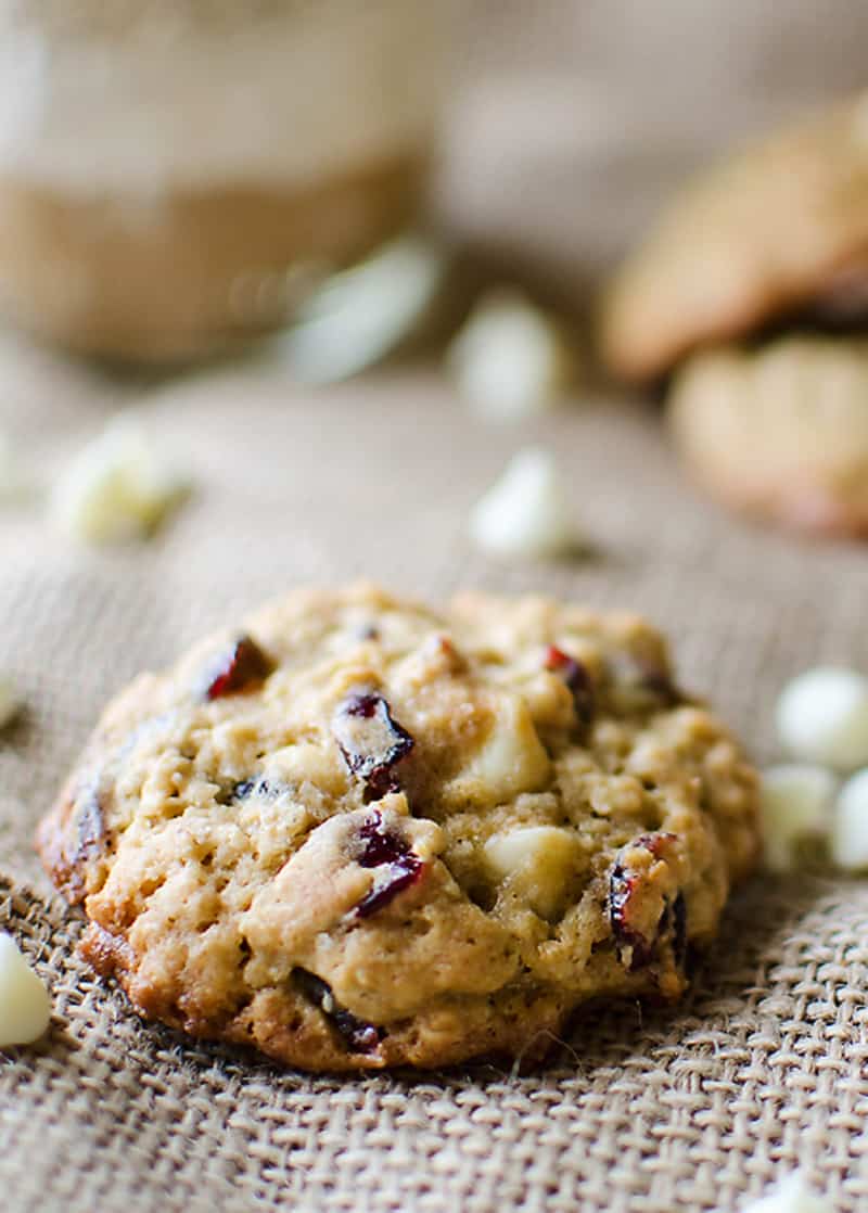 Cranberry White Chocolate Cookies in a Pint Jar are a recipe perfect for sharing a sweet dessert with friends and family or for a unique idea when making affordable holiday gifts!