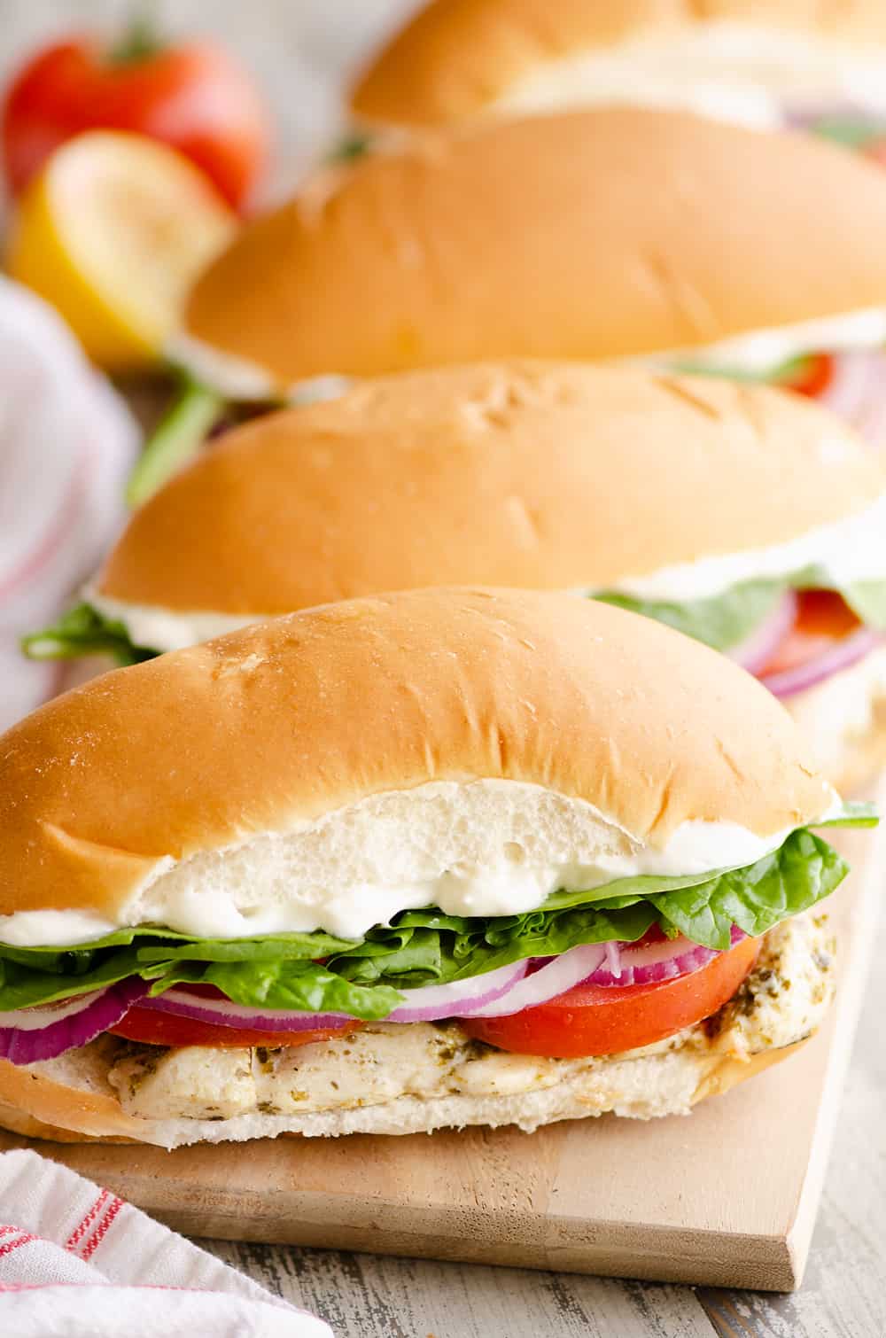 Pesto Chicken Sub Sandwich - Easy Lunch Recipe