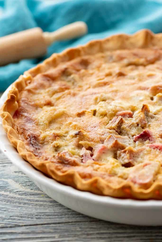 Rhubarb Custard Pie baked