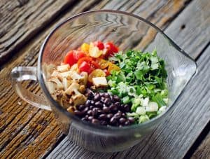 Southwest Penne and vegetables in bowl on table