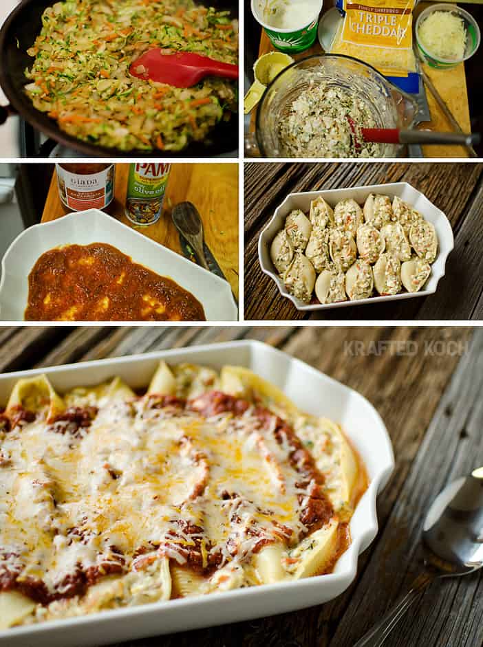 Veggie & Three Cheese Stuffed Shells - Krafted Koch