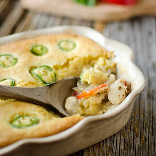 Jalapeno Cornbread & Chicken Verde Bake - Krafted Koch