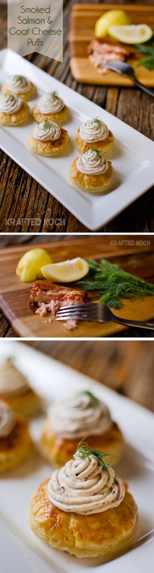 Smoked Salmon & Goat Cheese Puff - Krafted Koch