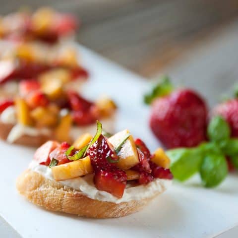 Strawberry & Whipped Feta Bruschetta