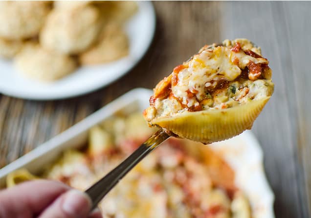 Vegetable & Three Cheese Stuffed Shells - Krafted Koch