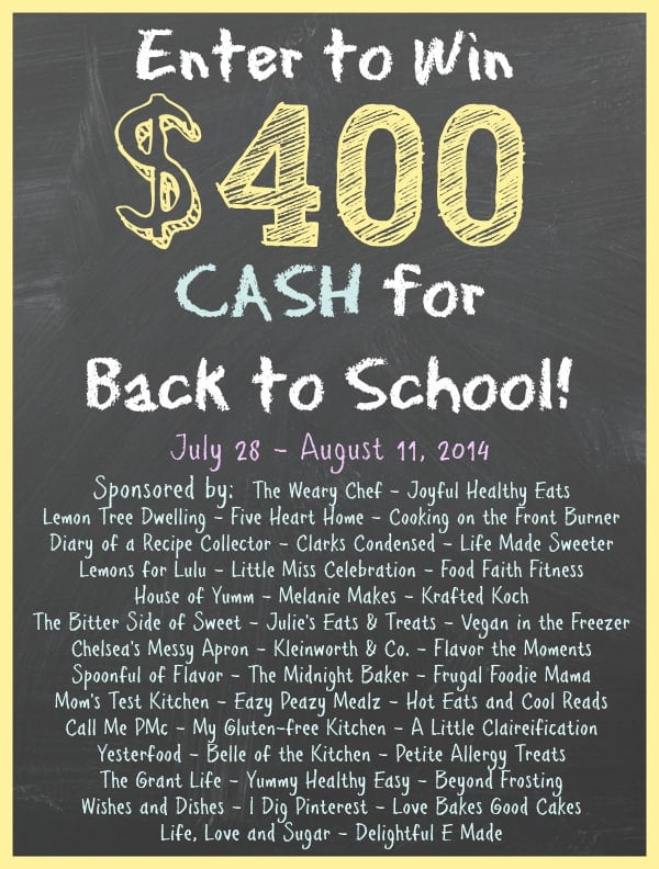 $400 cash back to school giveaway - Krafted Koch