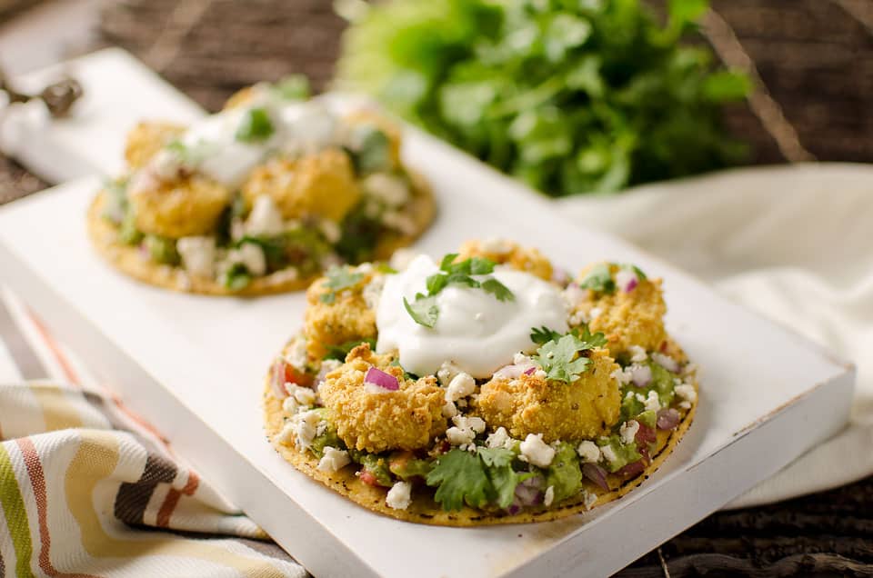 Jalapeno Cornbread Crusted Shrimp Tostadas - Krafted Koch