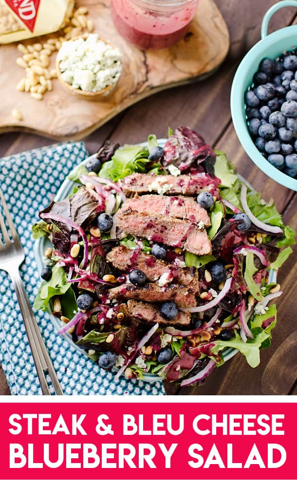 Steak & Bleu Cheese Salad with Blueberry Balsamic Dressing