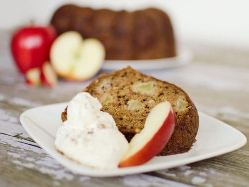 Apple Bundt Cake - Krafted Koch - A moist bundt cake studded with large chunks of tart apples for the perfect fall dessert!