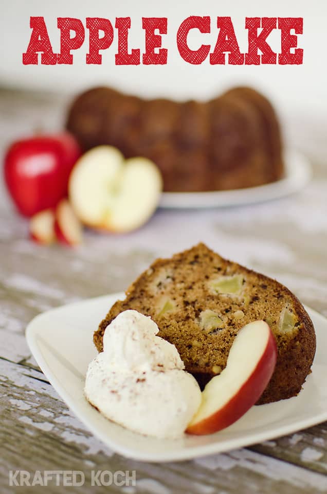 Apple Bundt Cake - Krafted Koch - A moist bundt cake studded with large chunks of tart apples for the perfect fall dessert!