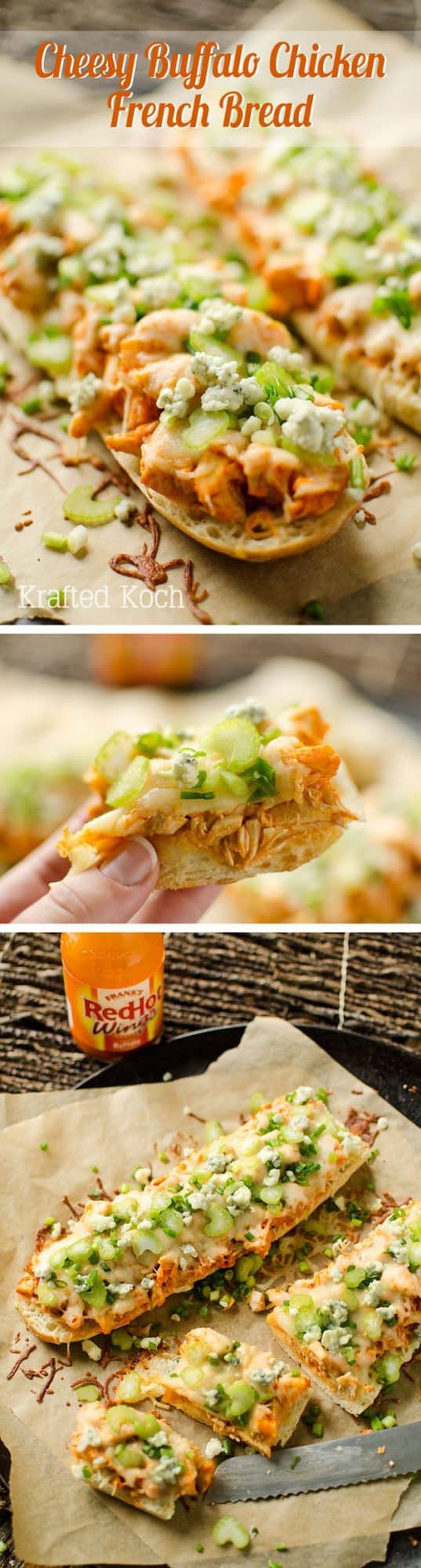 cheesy buffalo chicken french bread