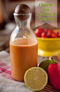 Chipotle Lime Southwest Dressing - Krafted Koch - A spicy dressing made with chipotle peppers in adobe sauce, fresh lime juice, southwest spices and a bit of creaminess from Greek yogurt.