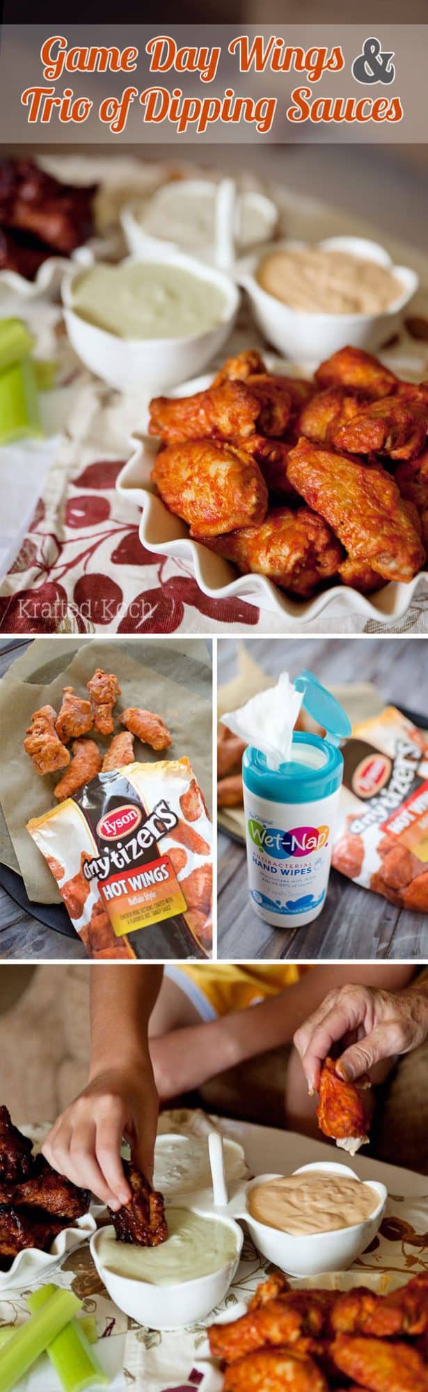 Game Day Wings and Trio of Dipping Sauce Recipes - Krafted Koch