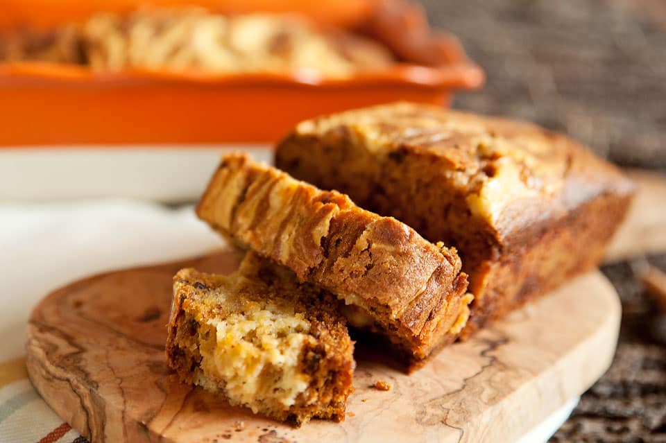 Pumpkin Pecan Bread with Orange Mascarpone Swirl - Krafted Koch