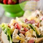 Fruit & Chicken Salad Lettuce Cups with Creamy Poppy Seed Dressing - A low carb lunch idea with bright citrus flavor for the light and delicious meal! #ChickenSalad #Fruit #Citrus #LettuceCups