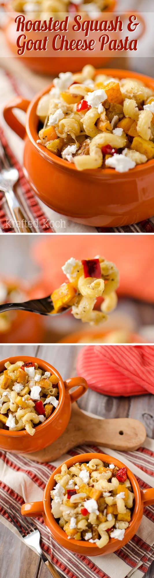 roasted squash and goat cheese pasta