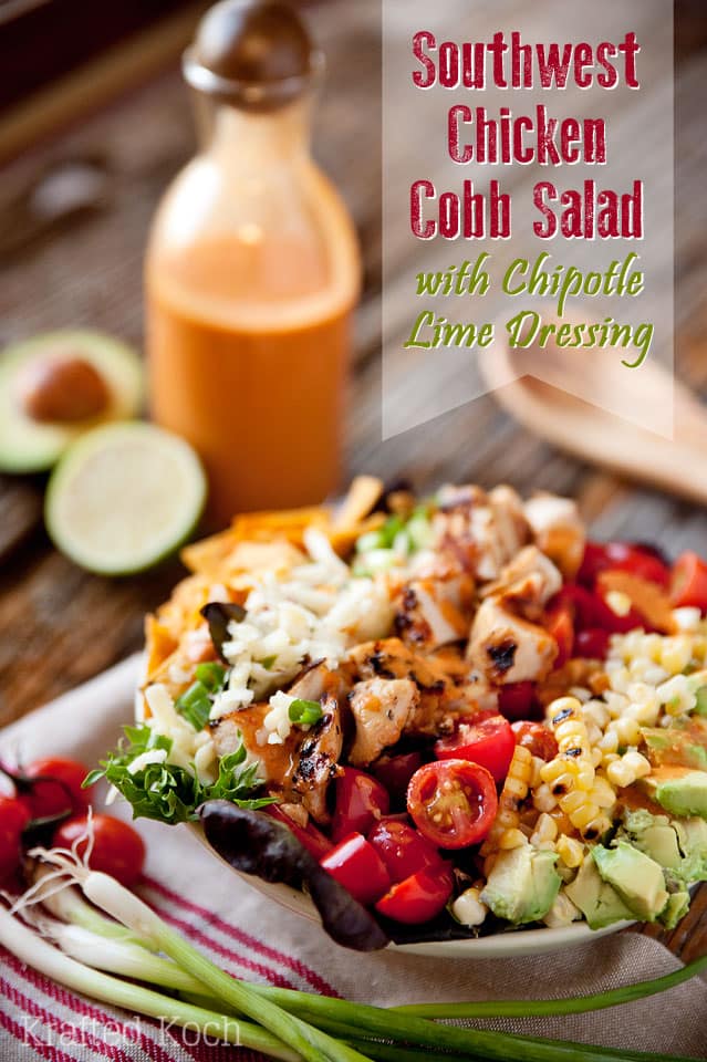Chipotle Lime Southwest Dressing - Krafted Koch - Loaded with fresh vegetables and grilled chicken, this salad is bold and flavorful!