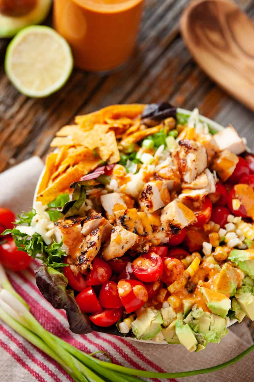 Southwest Chicken Cobb Salad with Chipotle Lime Dressing