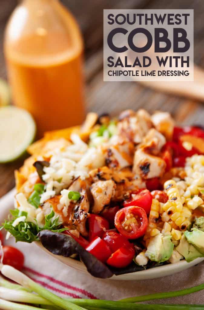 Southwest Chicken Cobb Salad with Chipotle Lime Dressing