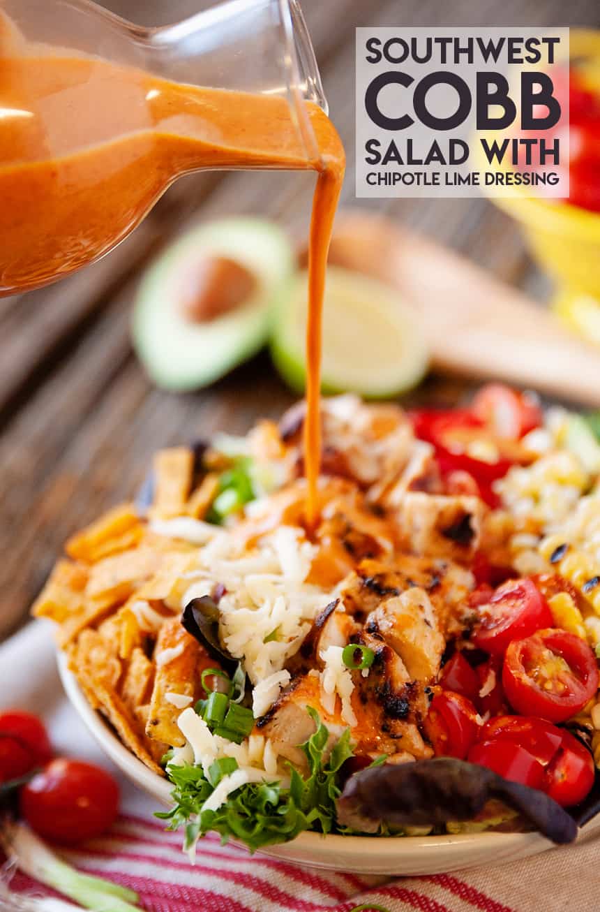 Southwest Chicken Cobb Salad with Chipotle Lime Dressing