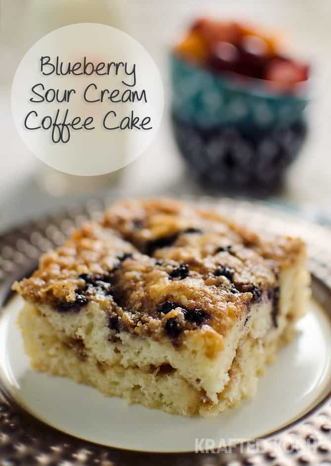 Blueberry Sour Cream Coffee Cake - Krafted Koch