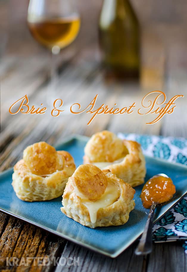 Brie and Apricot Puffs - Krafted Koch - A quick and simple appetizer recipe that will impress your guests!