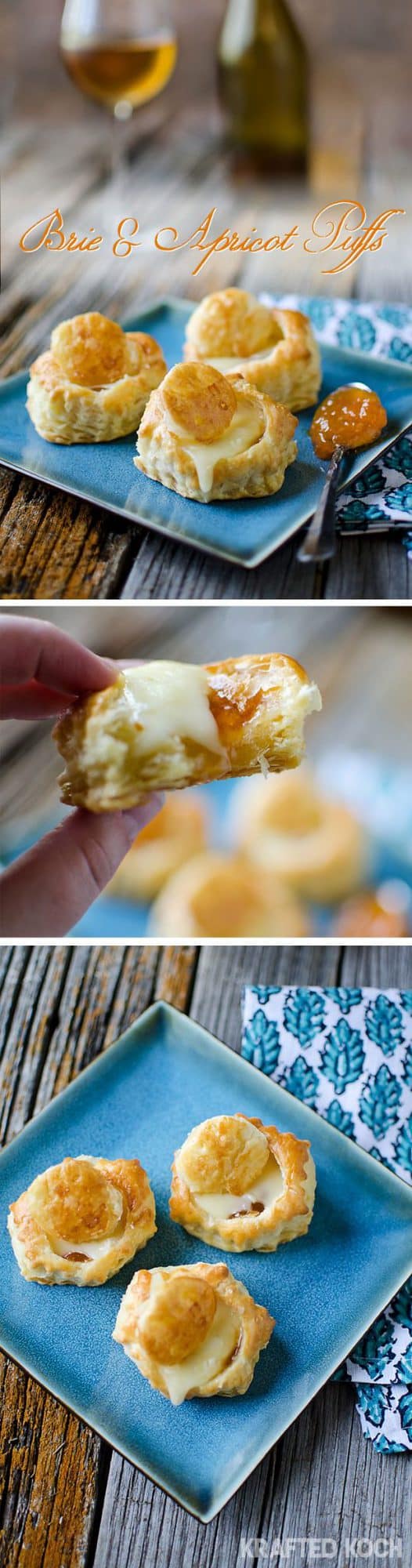 brie & apricot puffs