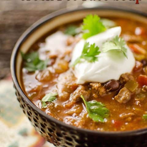 Healthy Crock Pot Taco Soup - Krafted Koch - An easy slow cooker recipe for flavorful and healthy taco seasoned soup that you can set and forget!