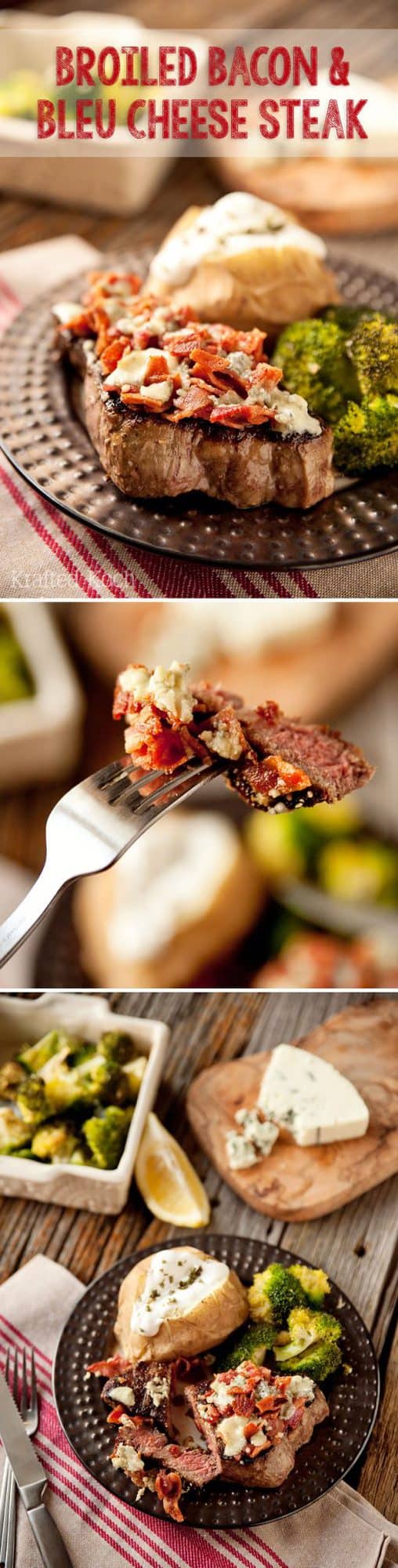 Broiled Bacon & Bleu Cheese Steak - Krafted Koch - A quick and delicious dinner idea!