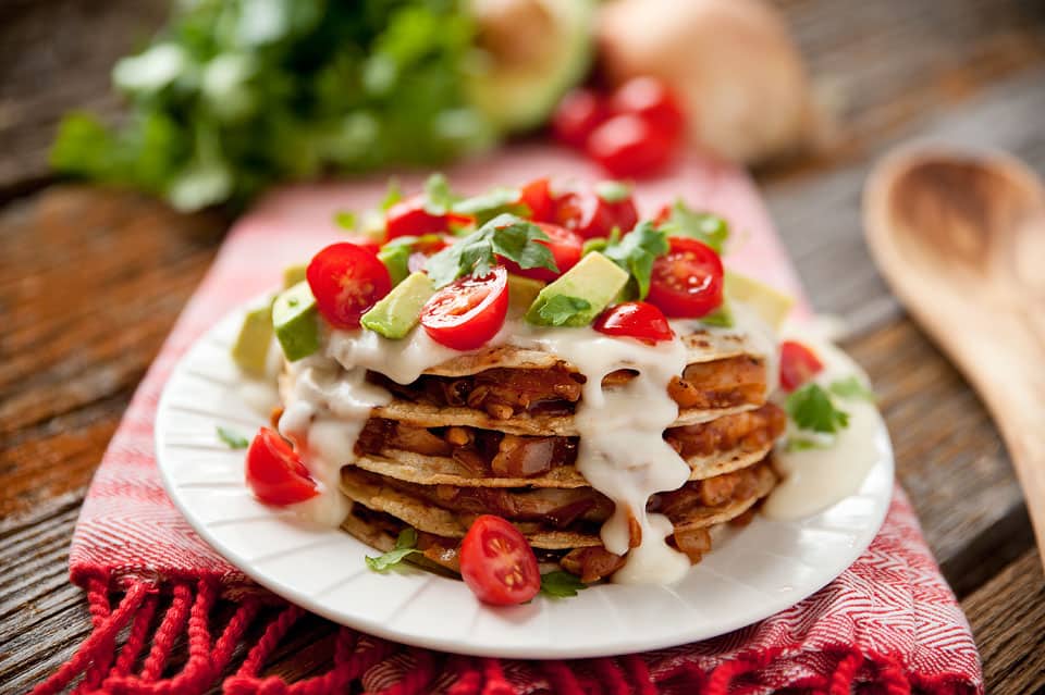 Cheesy Chicken Enchilada & Tortilla Stacks - Krafted Koch