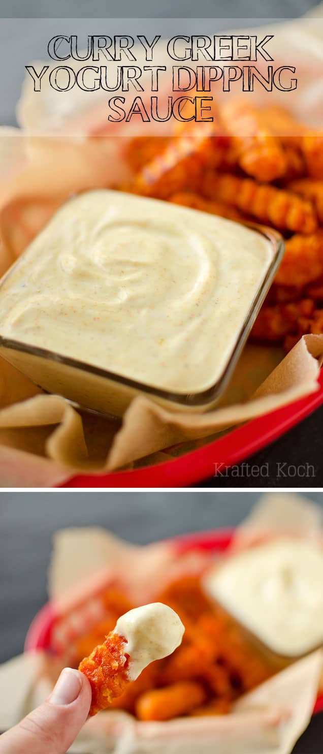 Curry Greek Yogurt Dipping Sauce - Krafted Koch - An amazingly flavorful dipping sauce recipe perfect for sweet potato fries!