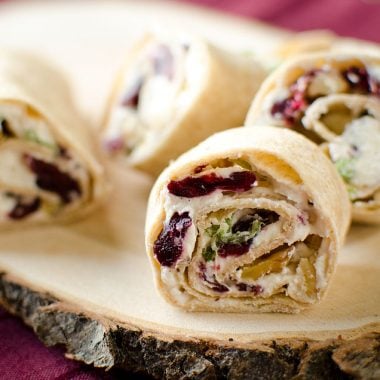 Cranberry & Whipped Feta Pinwheels - Krafted Koch - A perfectly simply and delicious appetizer recipe for the holidays!