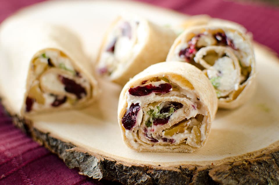 Cranberry & Whipped Feta Pinwheels - Krafted Koch - A perfectly simply and delicious appetizer recipe for the holidays!
