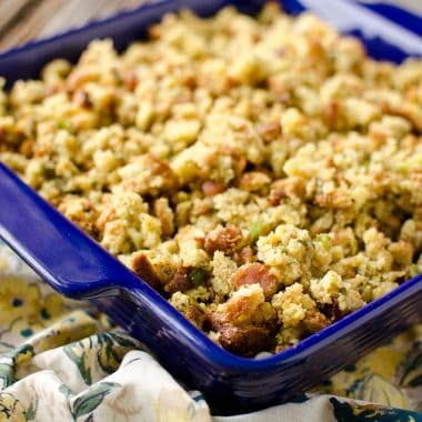 Crock Pot Bacon & Cornbread Stuffing - Krafted Koch