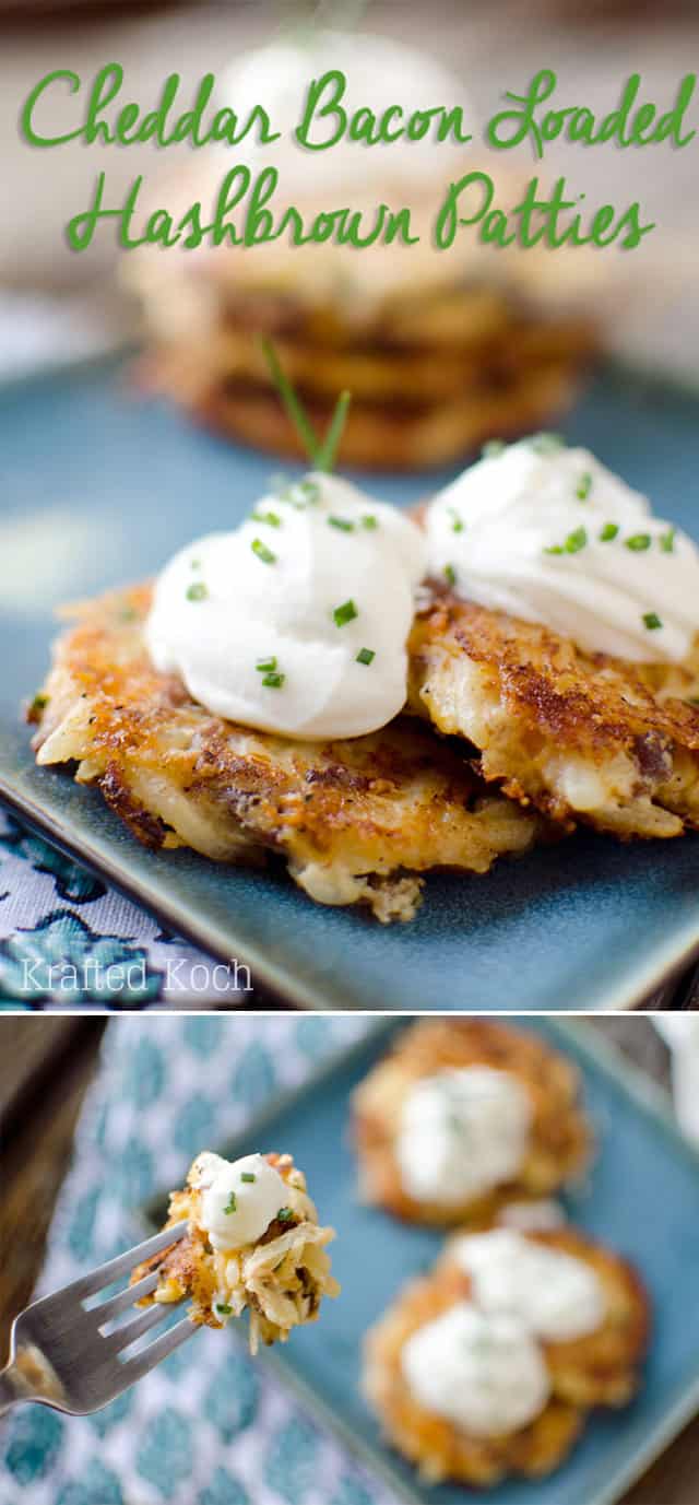 cheddar bacon loaded hashbrown patties