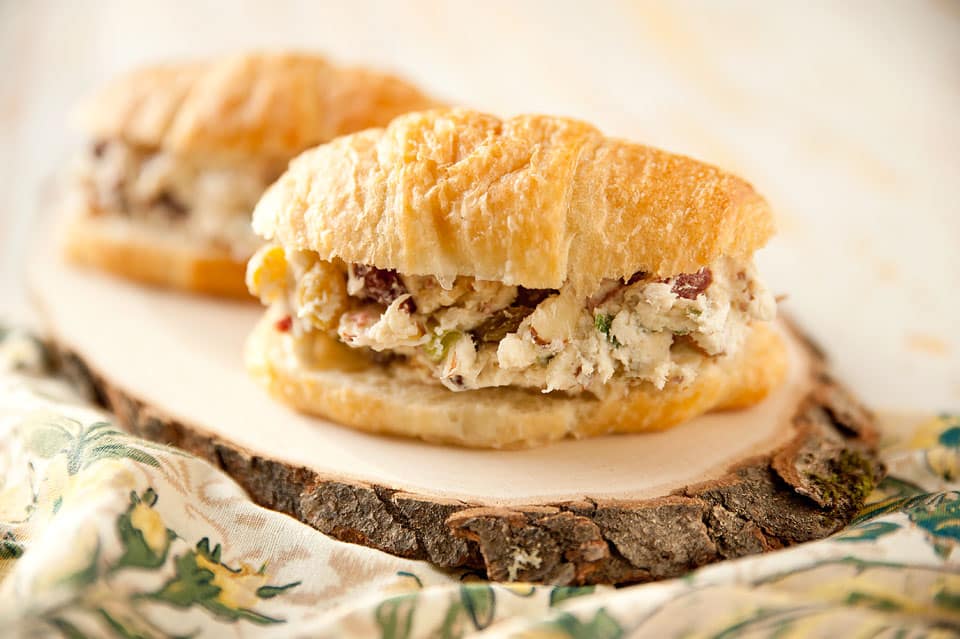 Cranberry, Feta & Almond Chicken Salad Sandwich - Krafted Koch - A flavorful twist on a classic chicken salad sandwich recipe for a delicious lunch idea!