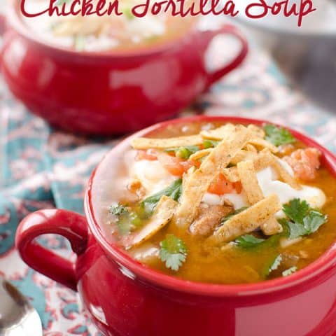 Crock Pot Chicken Tortilla Soup - Krafted Koch - A flavorful and healthy soup recipe make in your slow cooker.