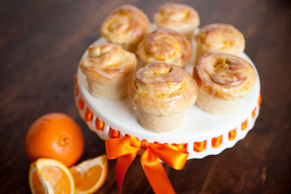 The Best Orange Sweet Rolls - Krafted Koch - A moist potato dough recipe rolled up with orange zest and sugar for a perfectly scrumptious sweet roll!