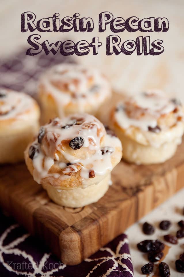 Raisin Pecan Sweet Rolls Breakfast  - An amazingly moist potato dough recipe filled with cinnamon & sugar,  chewy raisins and crunchy pecans for the perfect breakfast or treat! #SweetRolls #Breakfast #Raisin #Pecan