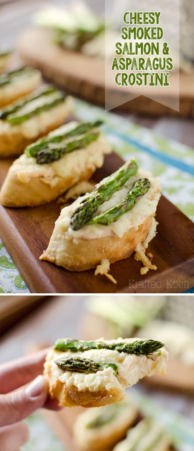 Smoked Salmon, Asparagus & White Cheddar Crostini - Krafted Koch