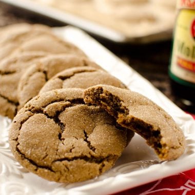 Soft Molasses Cookies - Krafted Koch - A traditional molasses cookie recipe with a chewy soft center and crunchy, sugar-coated outside for the perfect holiday sweet!