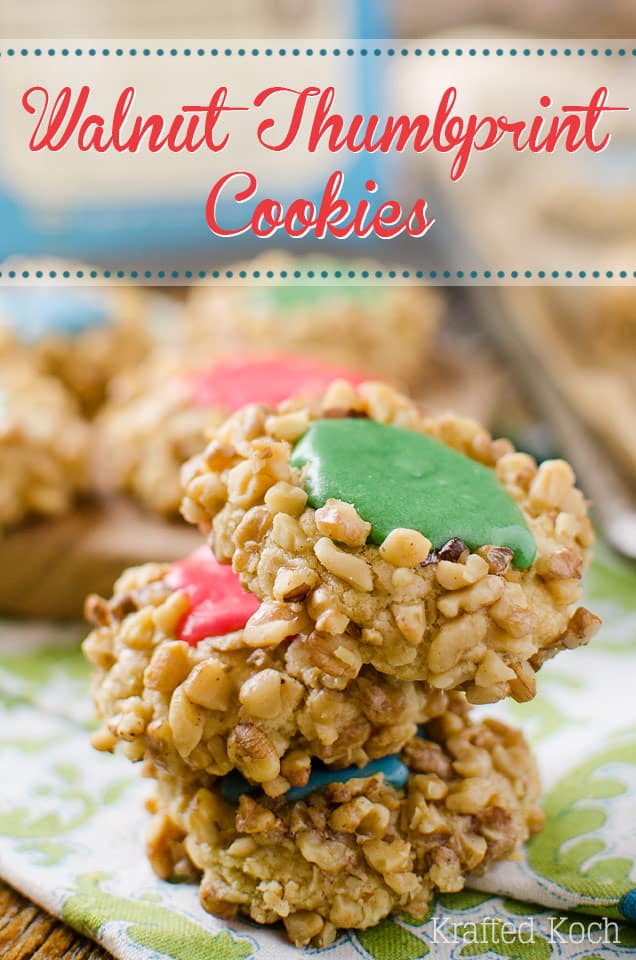 Walnut Thumbprint Cookies - Krafted Koch - My favorite Christmas cookie recipe that everyone loves!