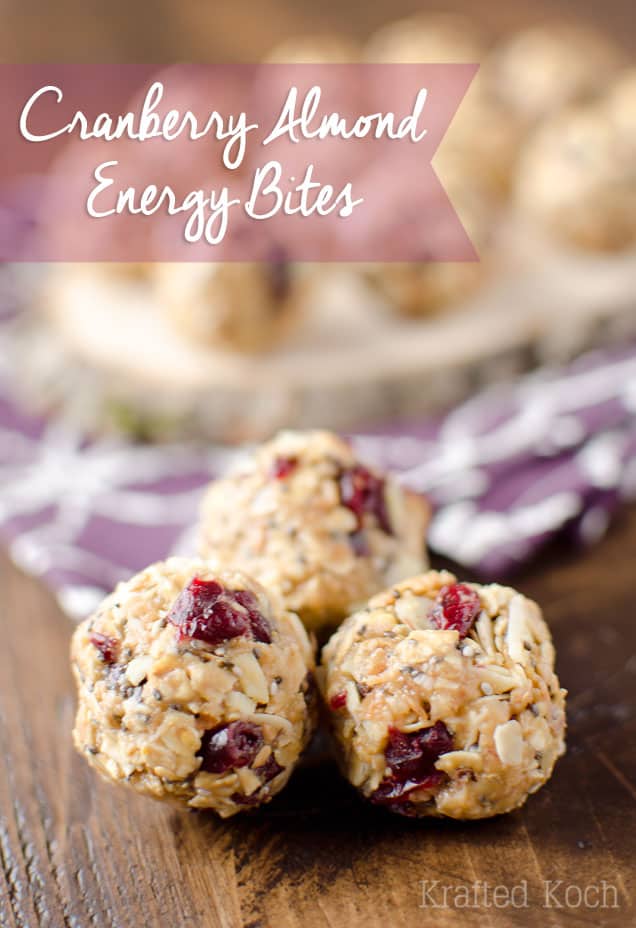 Cranberry Almond Energy Bites - Krafted Koch - A protein packed recipe that you can store in your freezer for a healthy and convenient snack or breakfast!