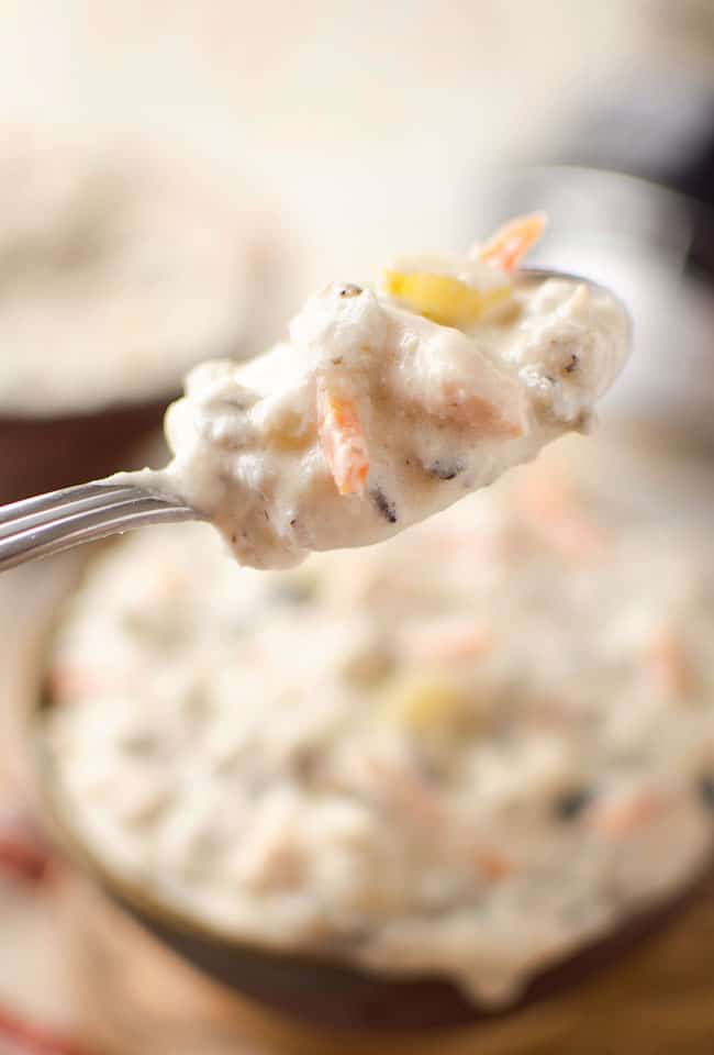 Crock Pot Creamy Chicken Wild Rice Soup - Krafted Koch